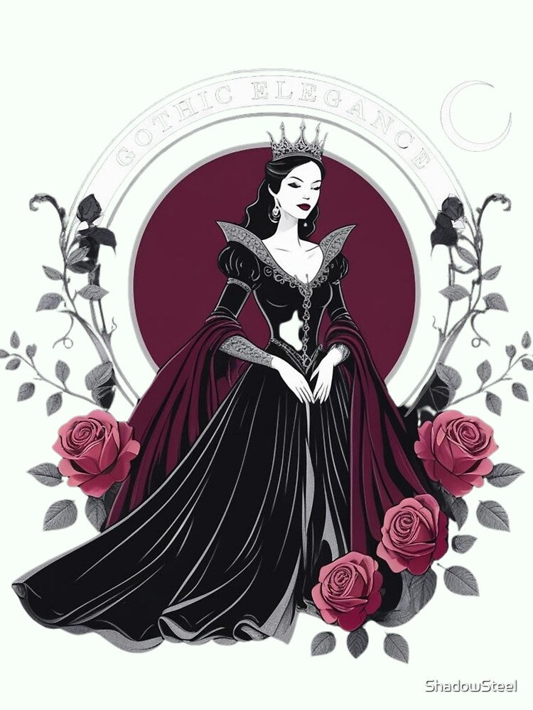 Gothic Portrait of a Mysterious Lady – Dark Elegance Art by ShadowSteel T-Shirts, Hoodie, Sweatshirt (Image 2)