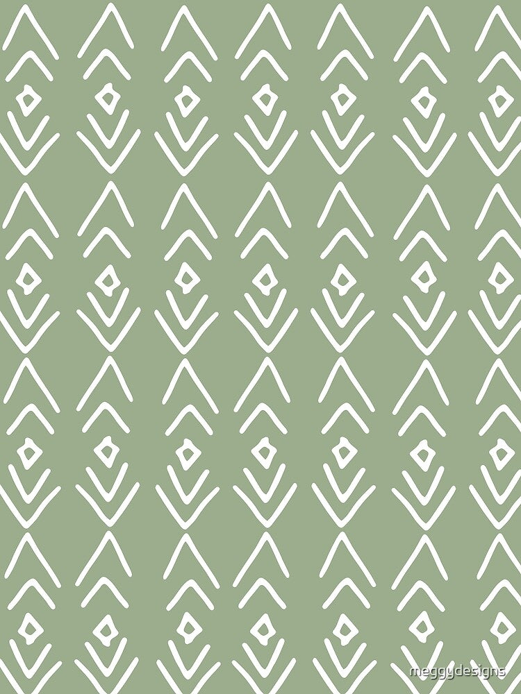 African Mudcloth, Sage Green, Boho Wall Art by meggydesigns T-Shirts, Hoodie, Sweatshirt | BlankRebels.com (Image 2)