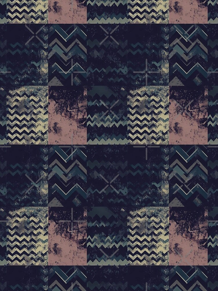 Grunge Patchwork with Herringbone by SamJanner T-Shirts, Hoodie, Sweatshirt | BlankRebels.com (Image 2)
