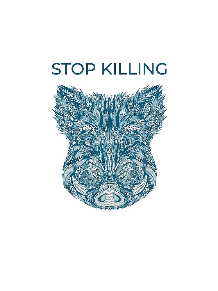 Boar Precious Woods Creature  Wildlife Ornament turquoise stop killing by PolaMaku T-Shirts, Hoodie, Sweatshirt (Image 2)