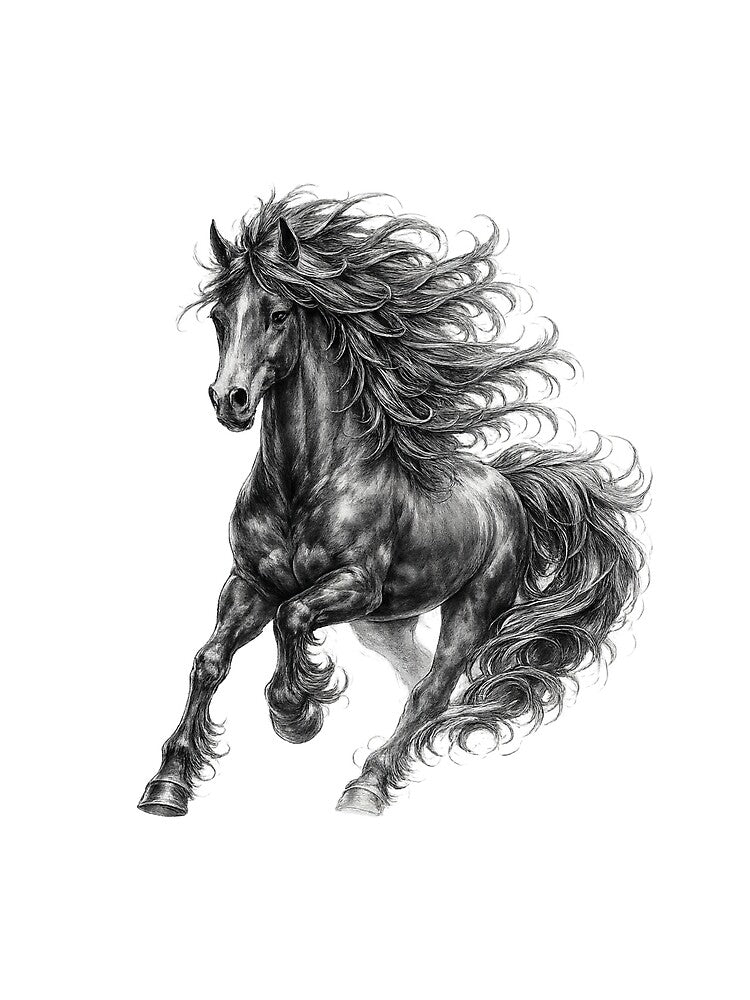 Galloping Horse Pencil Drawing Illustration by madebysiwa T-Shirts, Hoodie, Sweatshirt | BlankRebels.com (Image 2)