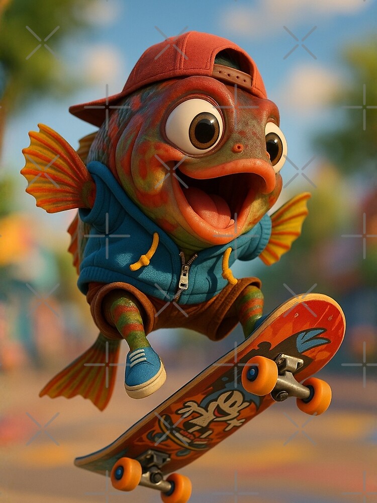 Skater Mayan Cichlid Fish by Sillytoe T-Shirts, Hoodie, Sweatshirt | BlankRebels.com (Image 2)