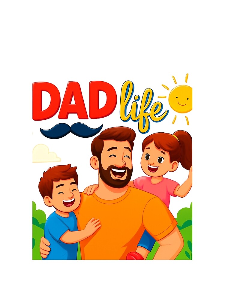 dad life graphic T-shirt happy father and kids illustritation by latviannllatvia Hoodie, Sweatshirt (Image 2)