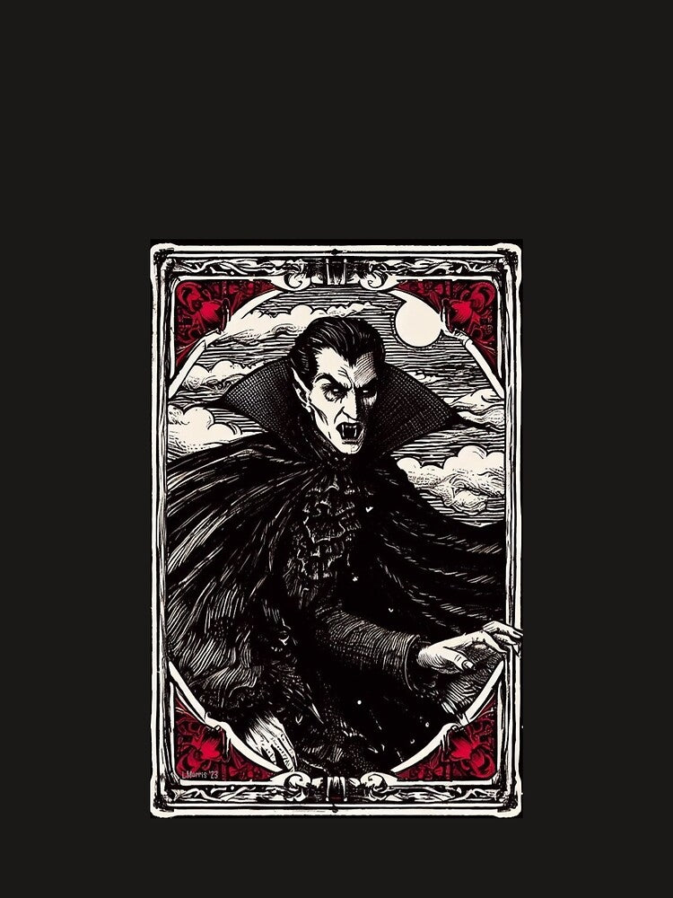 Dracula tarot style art by GhostMachine13 T-Shirts, Hoodie, Sweatshirt | BlankRebels.com (Image 2)