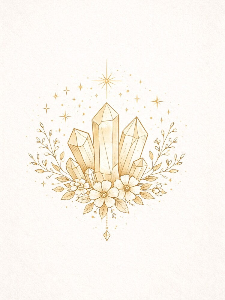 Golden Crystal Cluster – Boho Floral Quartz Art by PunchDrop T-Shirts, Hoodie, Sweatshirt | BlankRebels.com (Image 2)