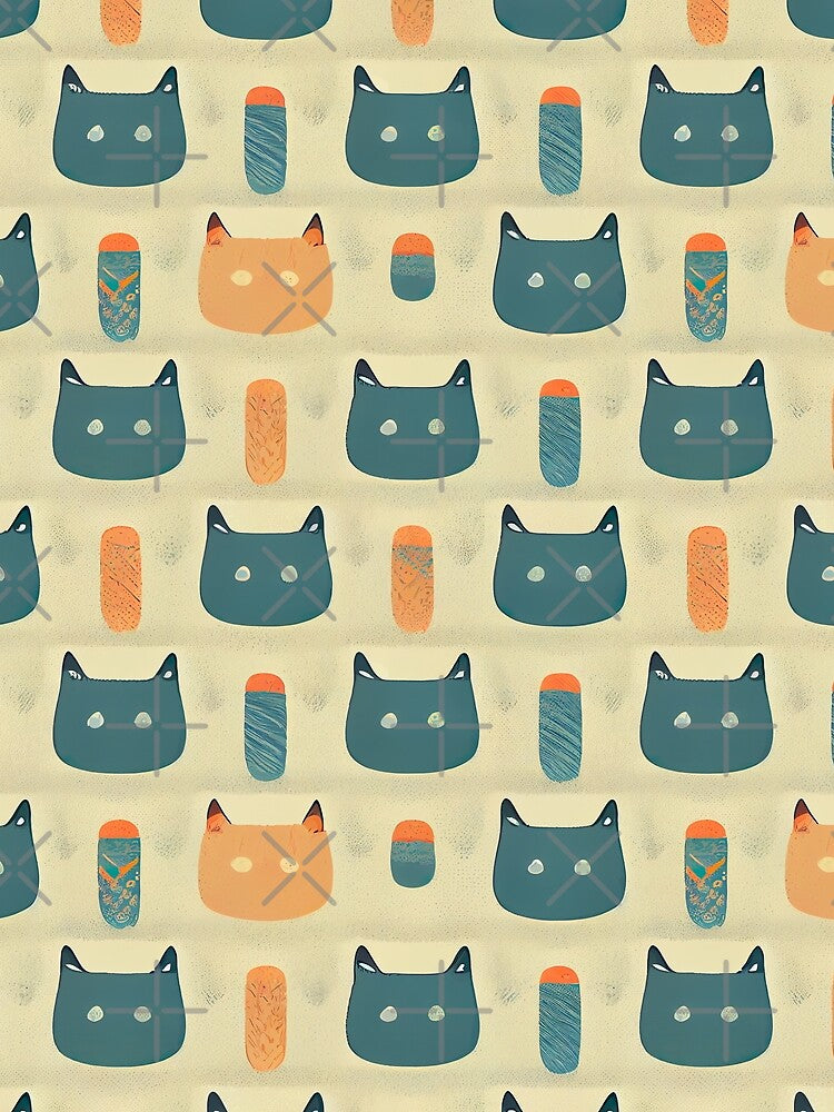 Cute cat pattern art 27 regular grid by KoolArtDistrict