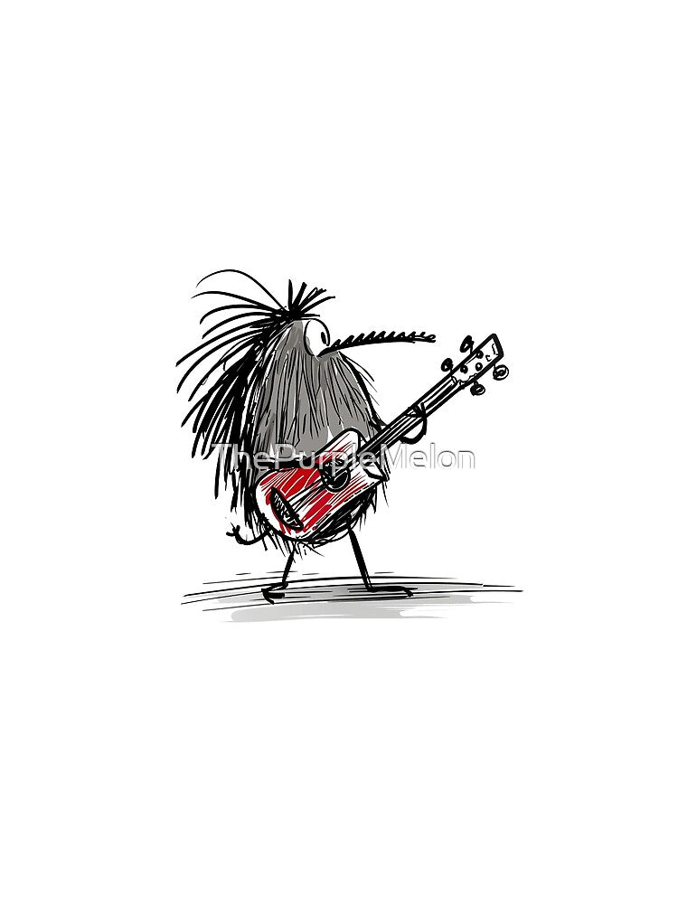 Celebrating New Zealand's Iconic Kiwi Bird playing guitar by ThePurpleMelon