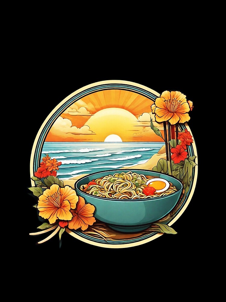 Tasty Ramen by The Beach at Sunset with Hawaii Orchids by NautiChic T-Shirts, Hoodie, Sweatshirt | BlankRebels.com (Image 2)