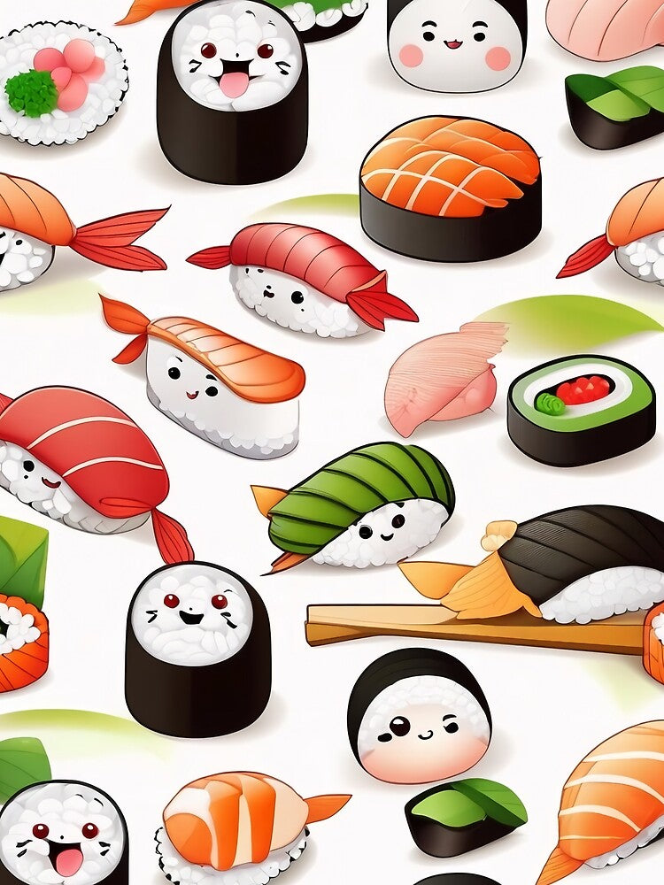 Cute Sushi Lover Pattern Art by DreamCraze T-Shirts, Hoodie, Sweatshirt | BlankRebels.com (Image 2)