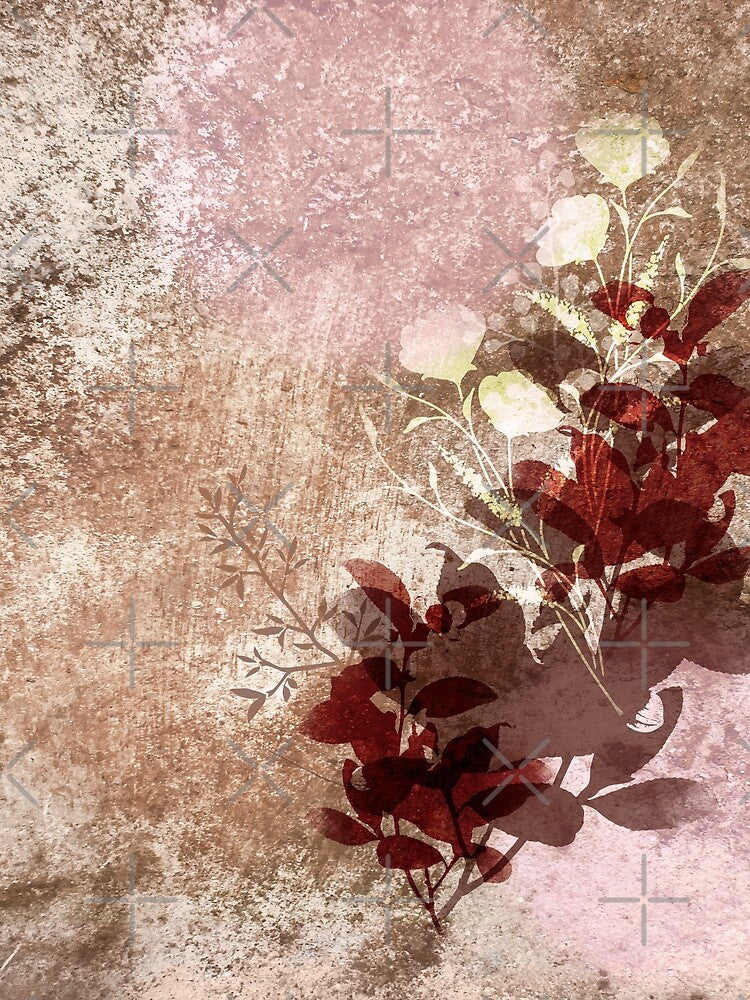 Textured Red Brown Floral Silhouette Seco Tierra T-Shirts, Hoodie, Sweatshirt