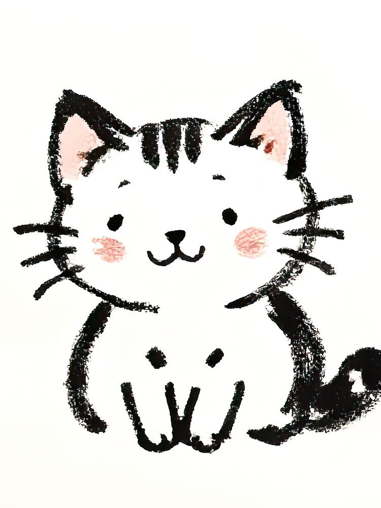 Cute Cat Ink Sketch by SunkenCost
