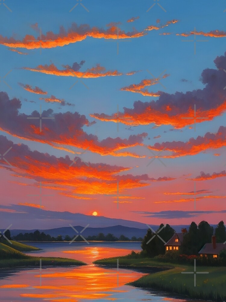 River of Golden Hues Sunset Glow by Permana96 T-Shirts, Hoodie, Sweatshirt | BlankRebels.com (Image 2)