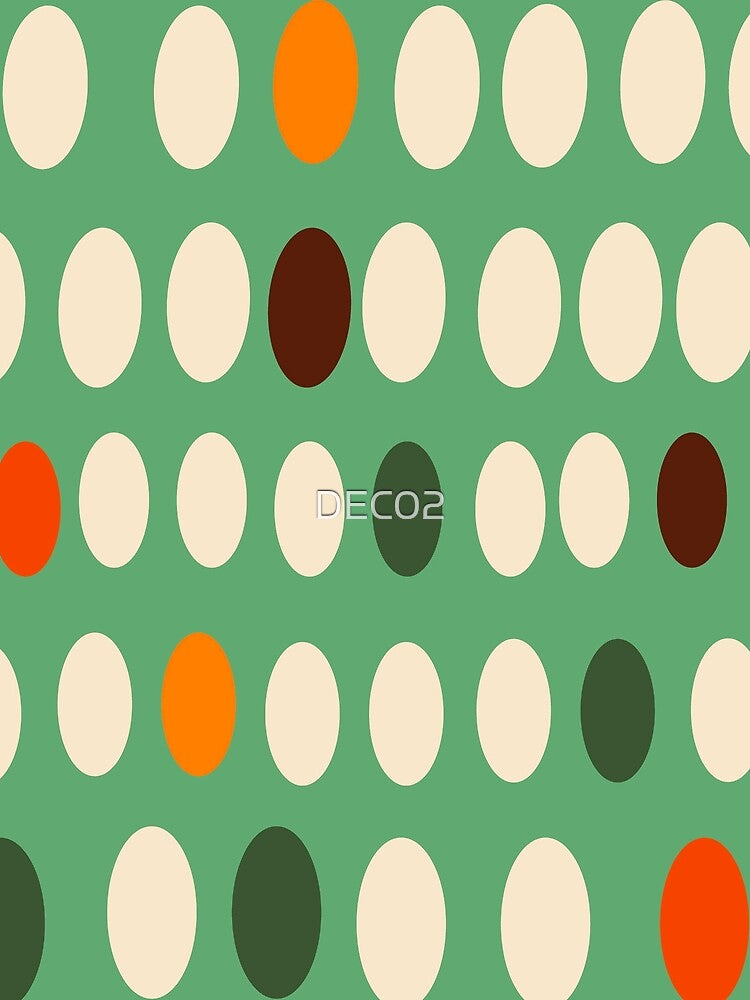 Retro Orange And White Oval Pattern On Green by DEC02 T-Shirts, Hoodie, Sweatshirt | BlankRebels.com (Image 2)