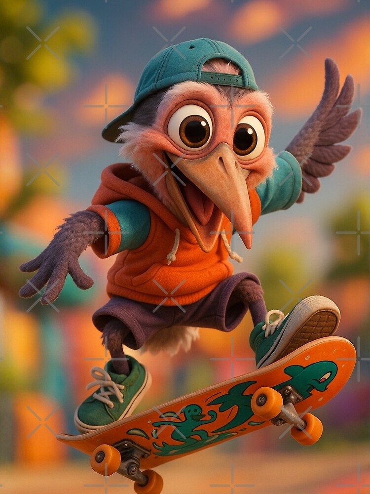 Skater Marabou Stork by Sillytoe T-Shirts, Hoodie, Sweatshirt | BlankRebels.com (Image 2)