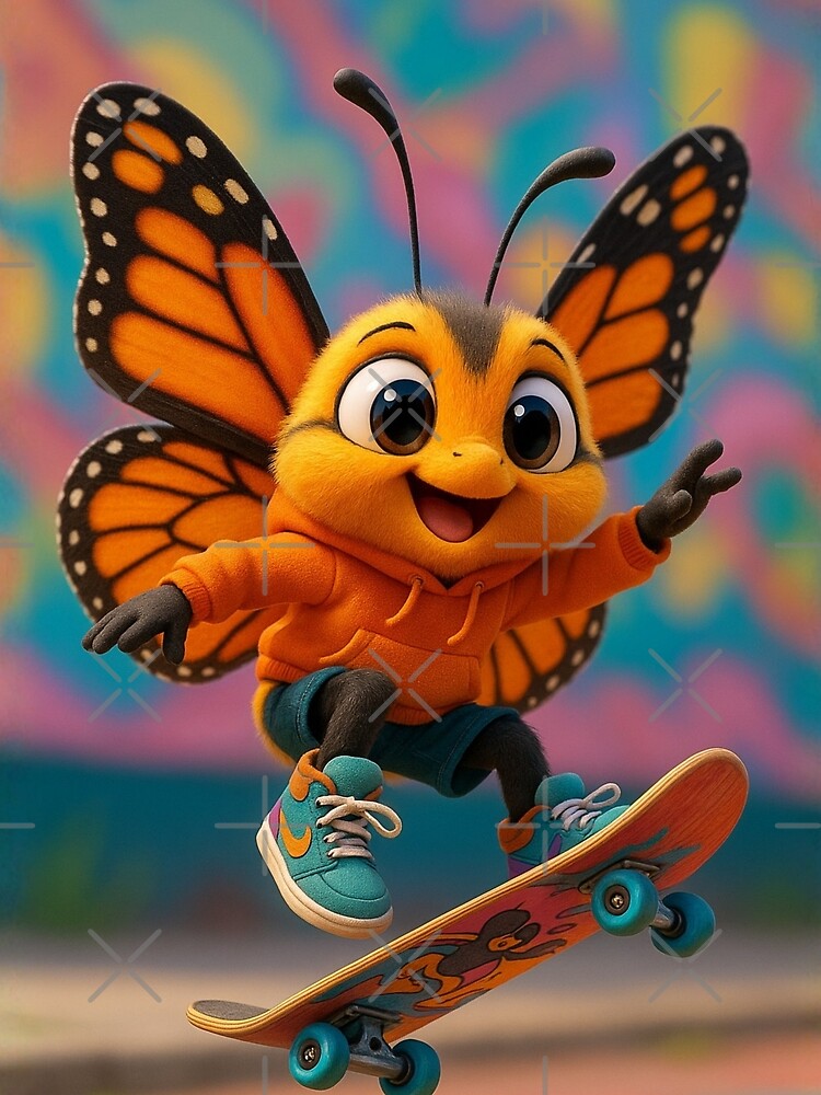 Skater Monarch Butterfly by Sillytoe T-Shirts, Hoodie, Sweatshirt | BlankRebels.com (Image 2)