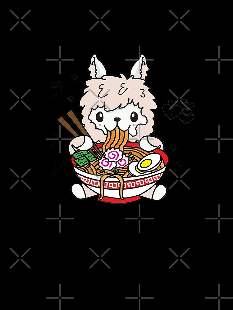 Llama Eating Ramen Cute Kawaii Noodles by YueHeng Creates ⭐⭐⭐⭐⭐ T-Shirts, Hoodie, Sweatshirt | BlankRebels.com (Image 2)