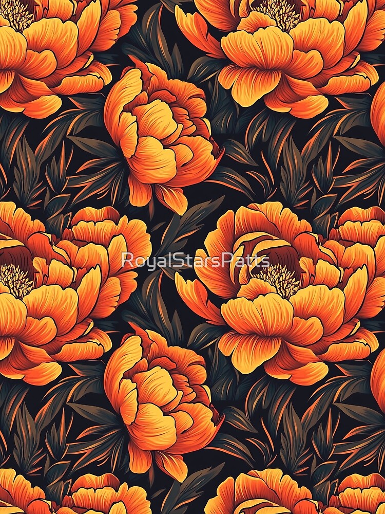 Chic Blooming Peonies Texture For Anniversary Gift by RoyalStarsPatts