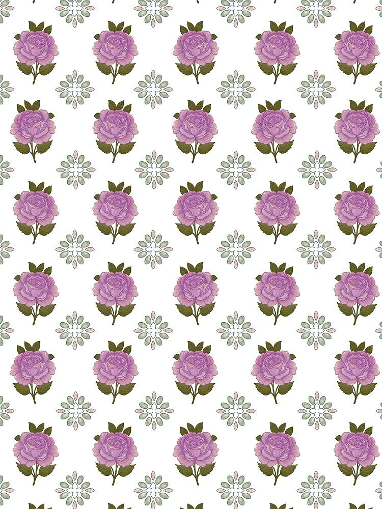 Purple Roses – Vintage Floral Pattern by tviyluv