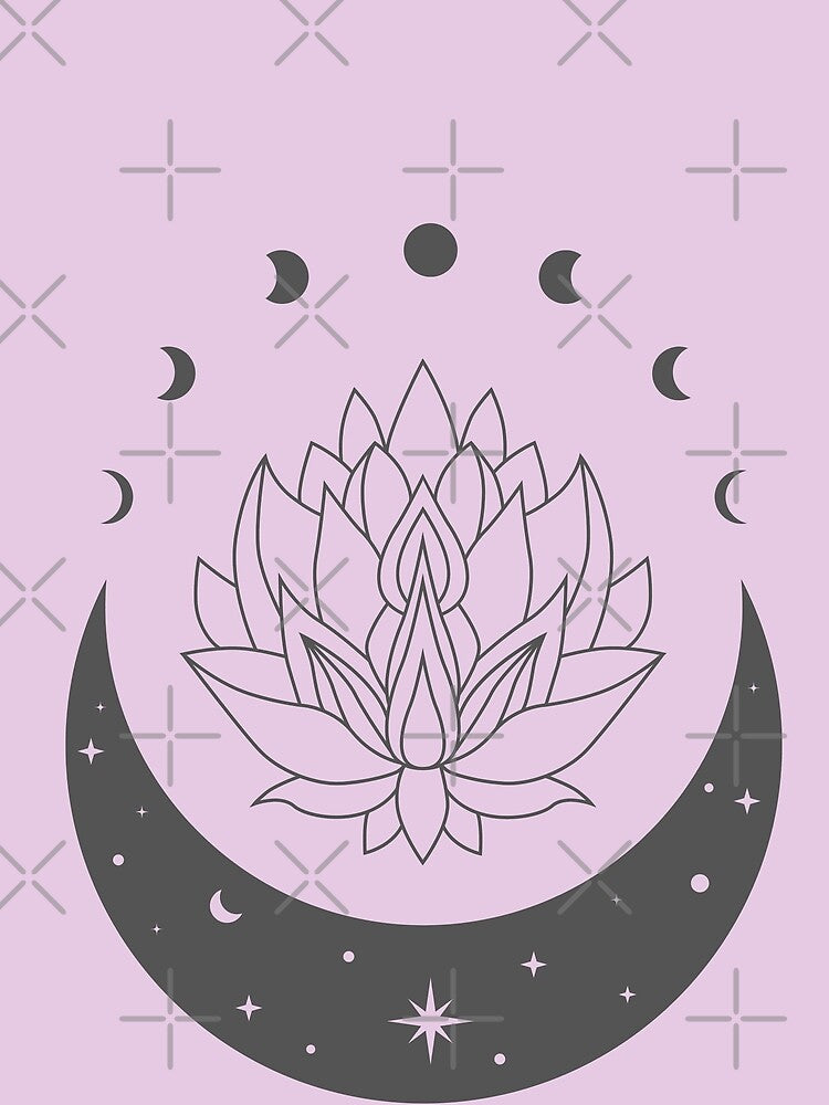 Lotus & The Moon by BunnyPanda0120 T-Shirts, Hoodie, Sweatshirt | BlankRebels.com (Image 2)