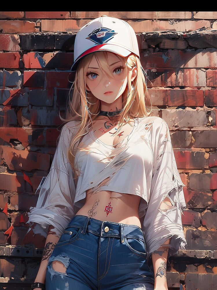 Manga cool girl posing portrait - Manga digital art by TheArtistOf2022 T-Shirts, Hoodie, Sweatshirt (Image 2)