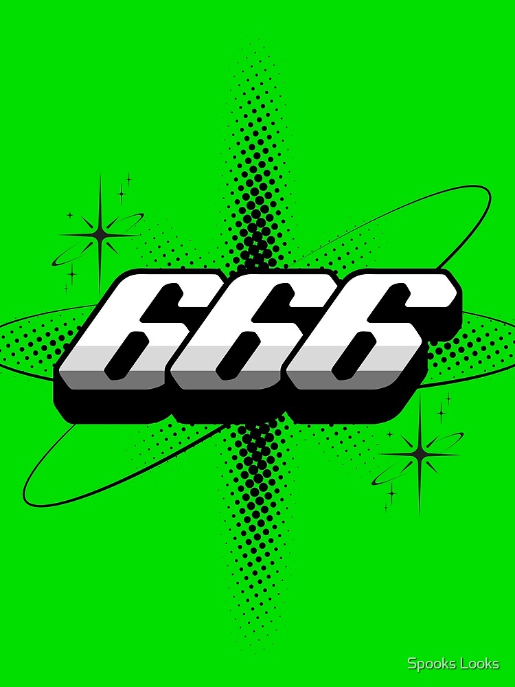 666 Neon Green Angel Number with Y2K Aesthetic Sparkles by Spooks Looks T-Shirts, Hoodie, Sweatshirt (Image 2)