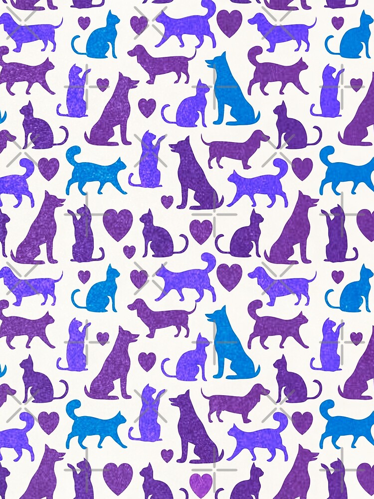 Dog and Cat Silhouette with Heart Shapes Pattern Design by deepakrode7 T-Shirts, Hoodie, Sweatshirt (Image 2)