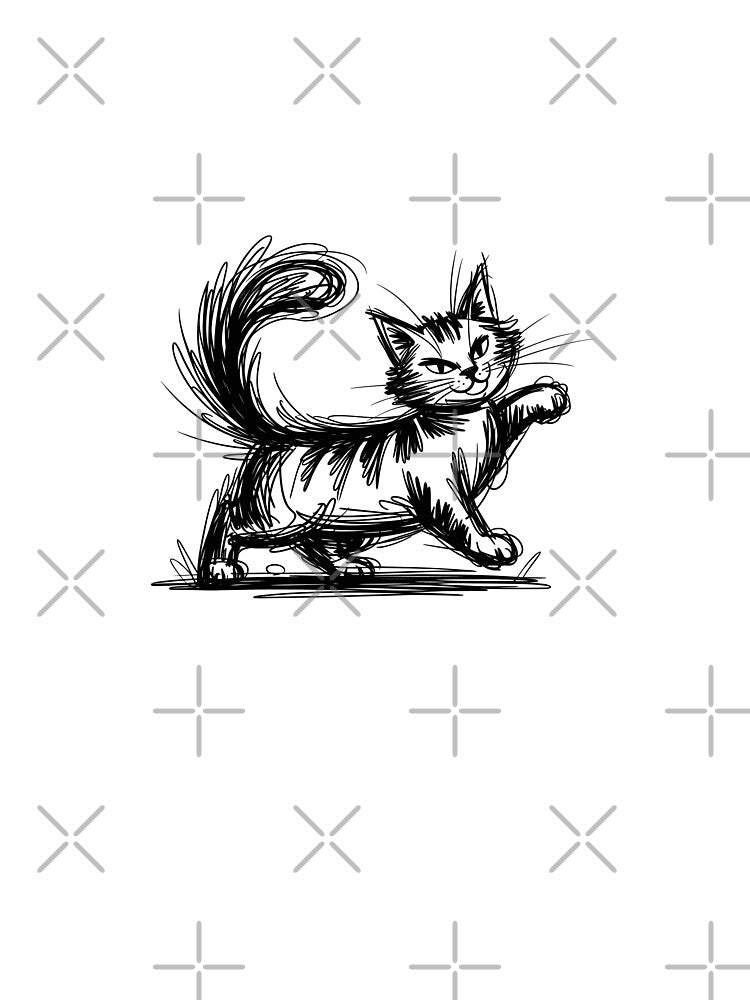 Minimalist Scribble Cat Abstract Sketch Line Art Japanese by MuniraWearify T-Shirts, Hoodie, Sweatshirt (Image 2)