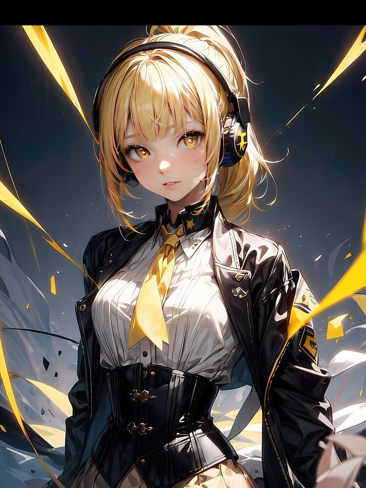 Manga Blonde Agent Headphones Portrait T-Shirts, Hoodie, Sweatshirt