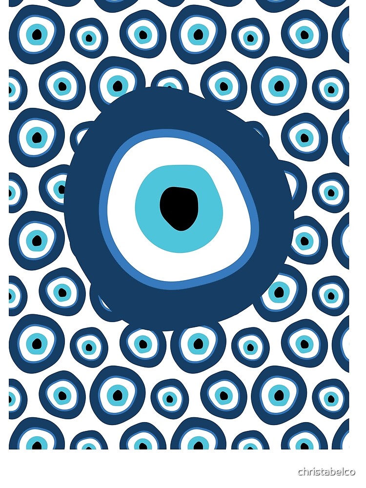 Blue Evil Eye Pattern by christabelco T-Shirts, Hoodie, Sweatshirt | BlankRebels.com (Image 2)