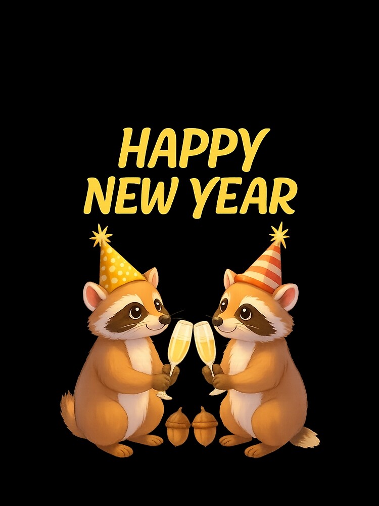 Happy New Year Toast – Cute Raccoons Celebration Moment by PunchDrop T-Shirts, Hoodie, Sweatshirt | BlankRebels.com (Image 2)