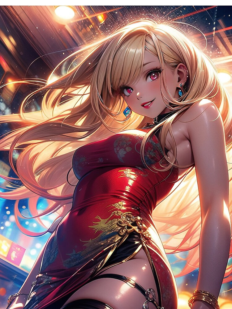 Red Kimono Blonde Girl Neo City T-Shirts, Hoodie, Sweatshirt