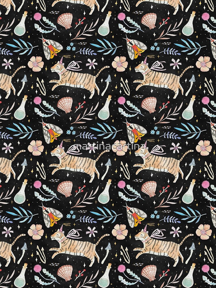 Magic tiger and moth pattern dark academia by martinacartina T-Shirts, Hoodie, Sweatshirt | BlankRebels.com (Image 2)
