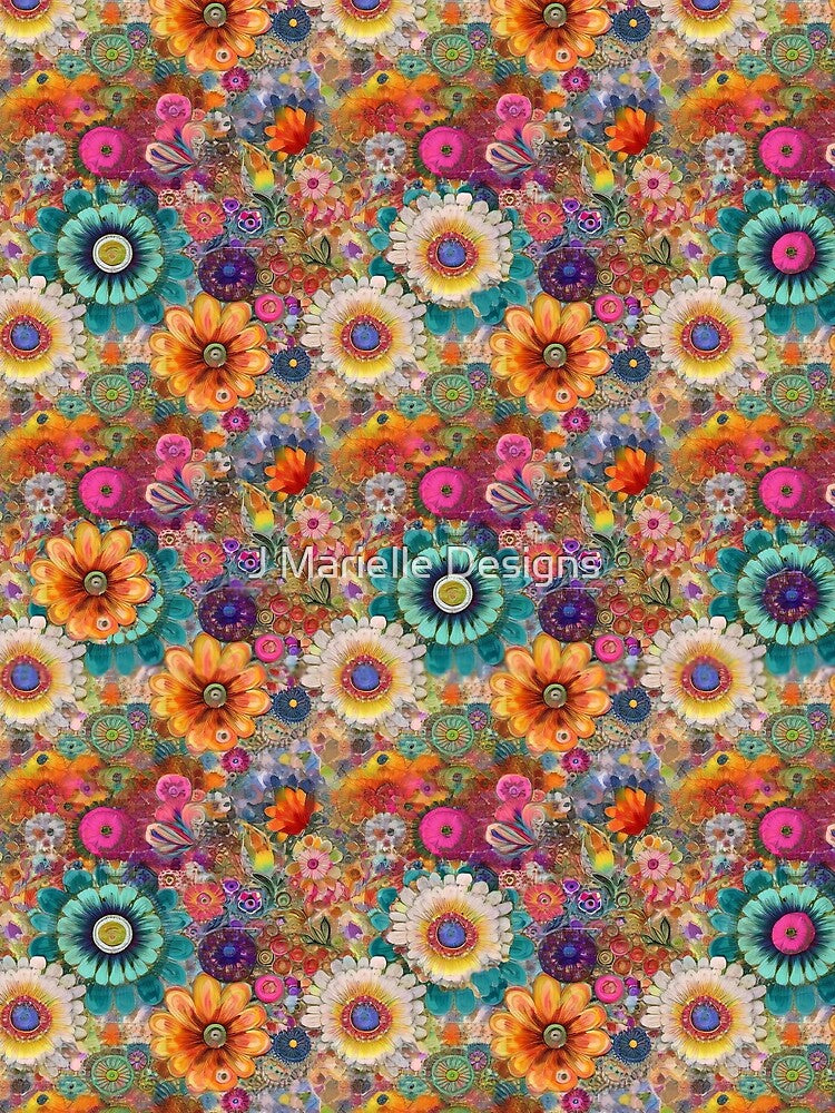 Retro Hippie: Bright Flowers by J Marielle Designs T-Shirts, Hoodie, Sweatshirt | BlankRebels.com (Image 2)