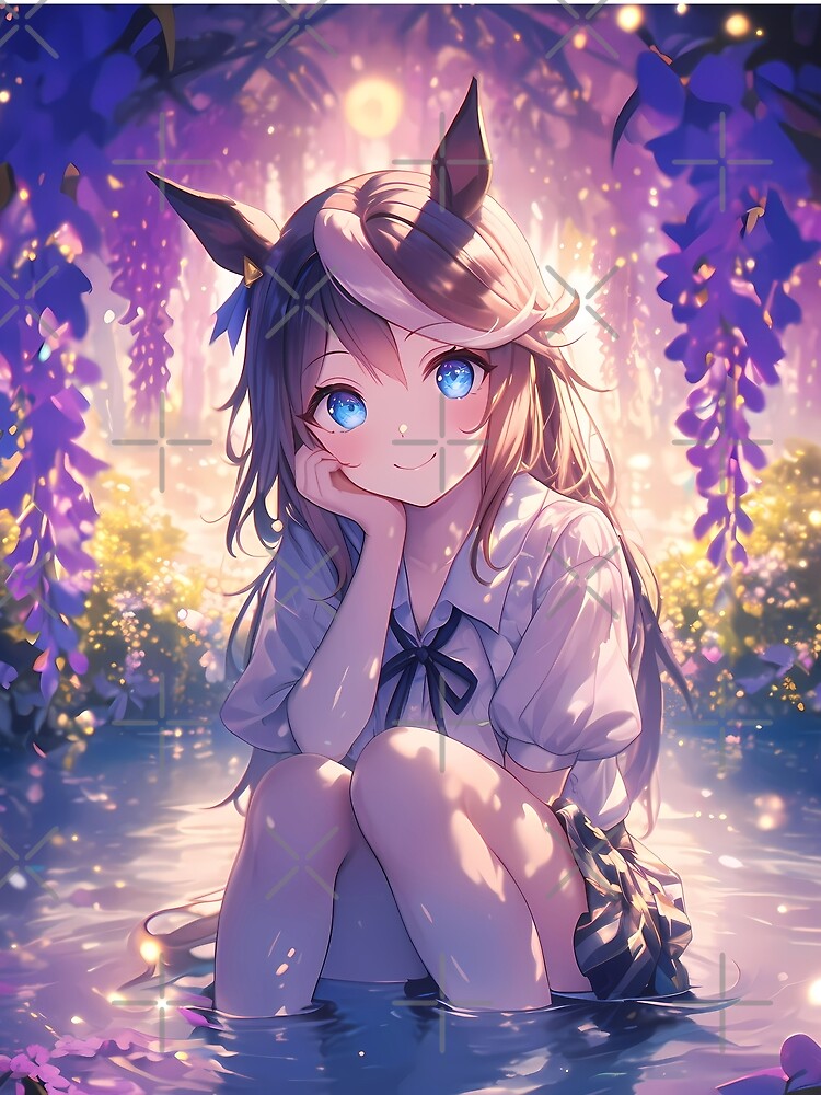 Wisteria Glow Tokai Teio Uma Musume Pretty Derby Anime Night Dream Blossom Fantasy by LNGshopart T-Shirts,... (Image 2)