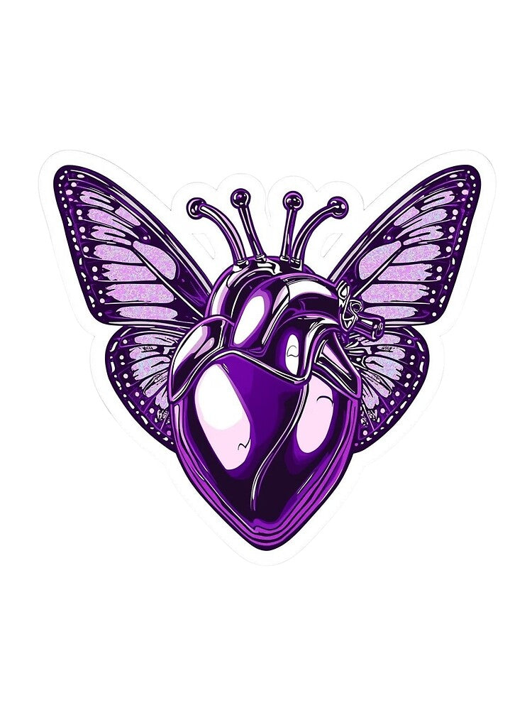 Cyber Y2K Chrome Heart with Butterfly Wings Aesthetic by MonoMirth T-Shirts, Hoodie, Sweatshirt | BlankRebels.com (Image 2)