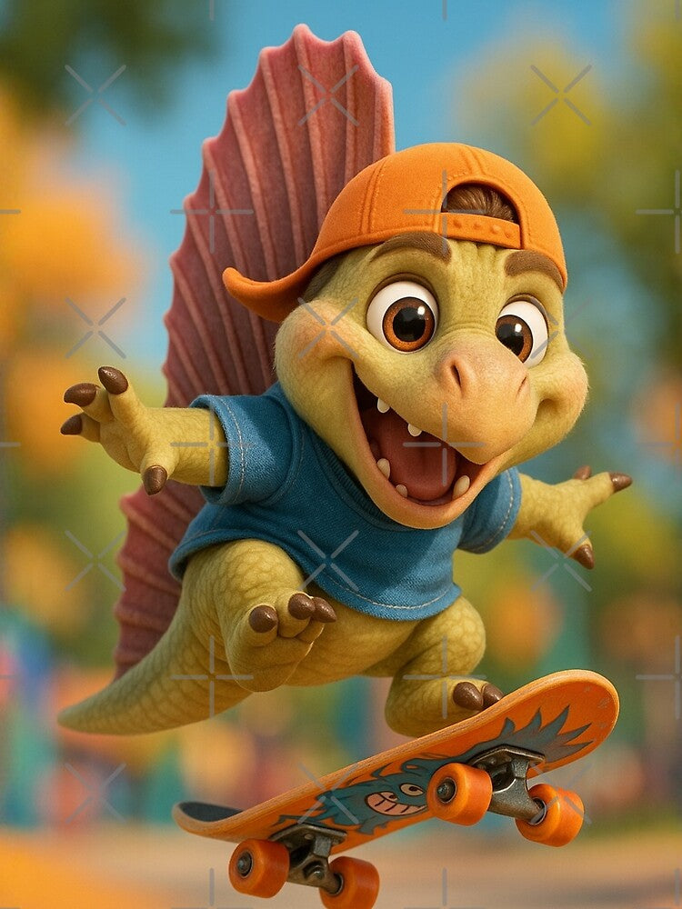 Skater Pelycosaurus by Sillytoe T-Shirts, Hoodie, Sweatshirt | BlankRebels.com (Image 2)