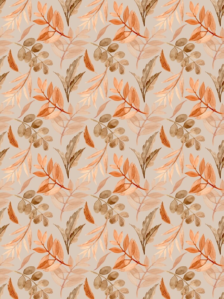 Warm Autumn Leaves Botanical Pattern • Seamless Soft Botanical Design by Velavue T-Shirts, Hoodie, Sweatshirt (Image 2)