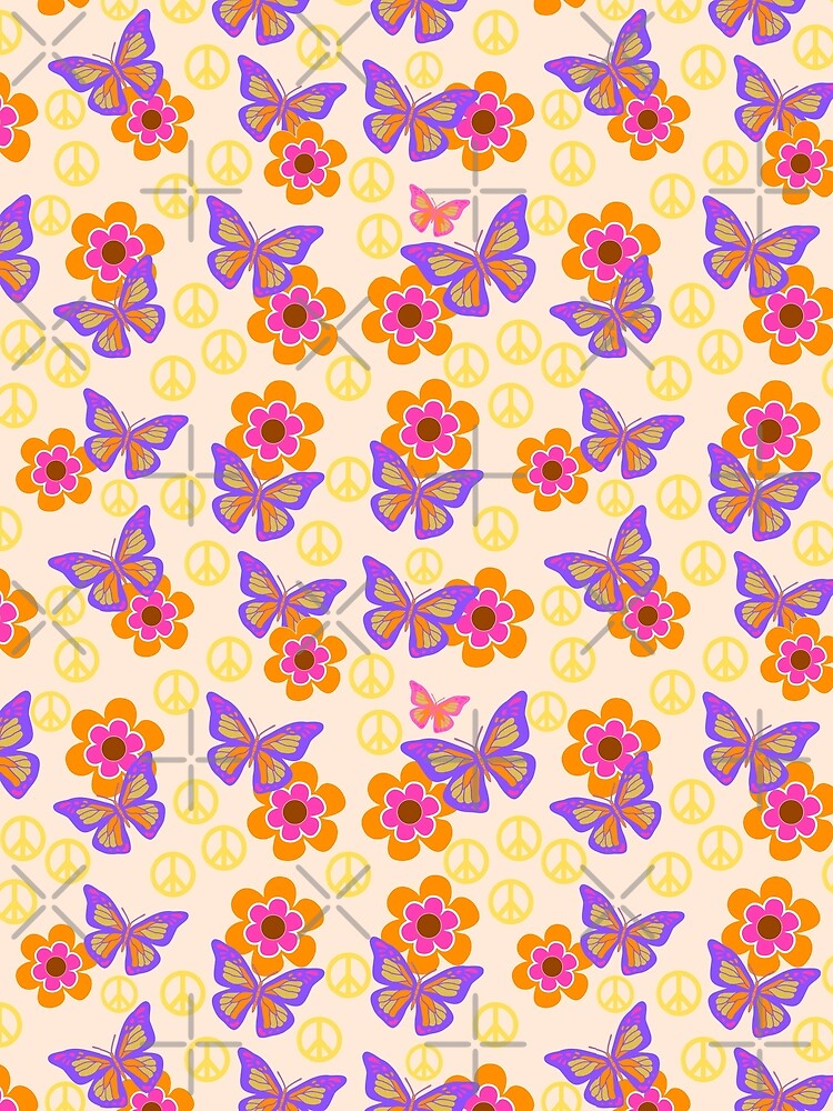 Hippie seventies butterfly colorful design by Maussa Ivimas