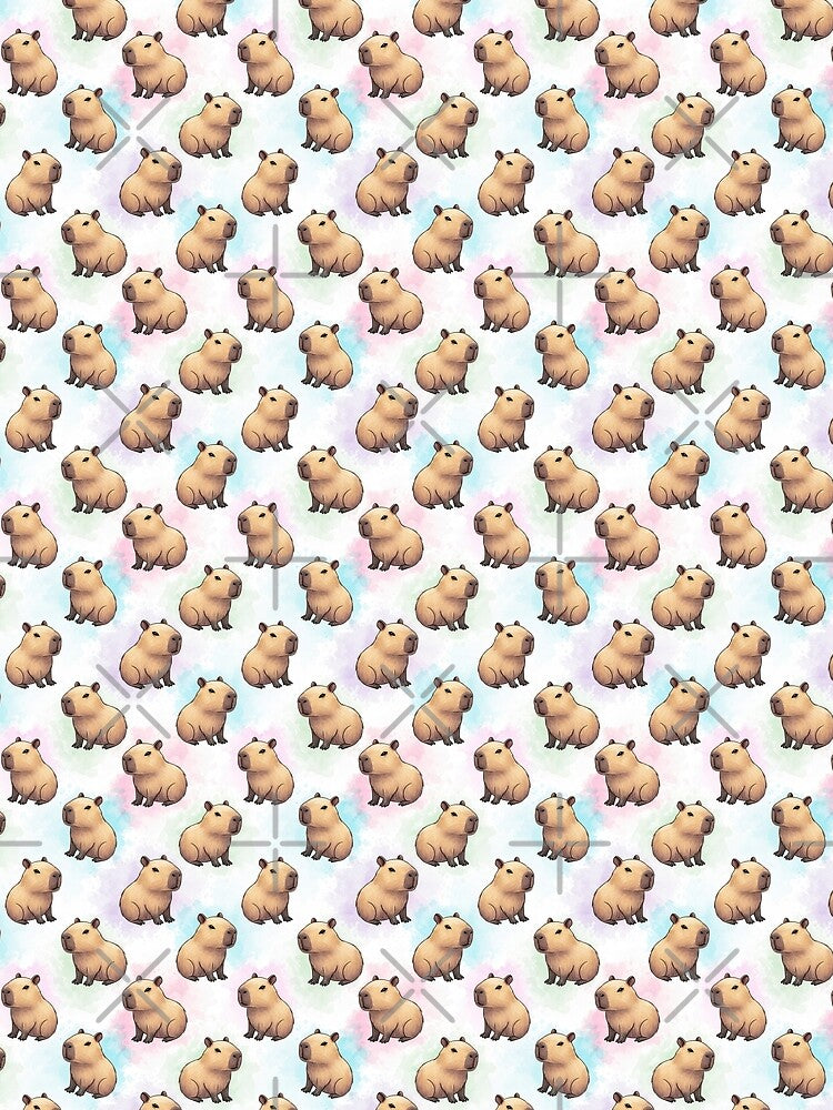 Pastel Watercolor Capybara Pattern by MythicPrompts T-Shirts, Hoodie, Sweatshirt | BlankRebels.com (Image 2)