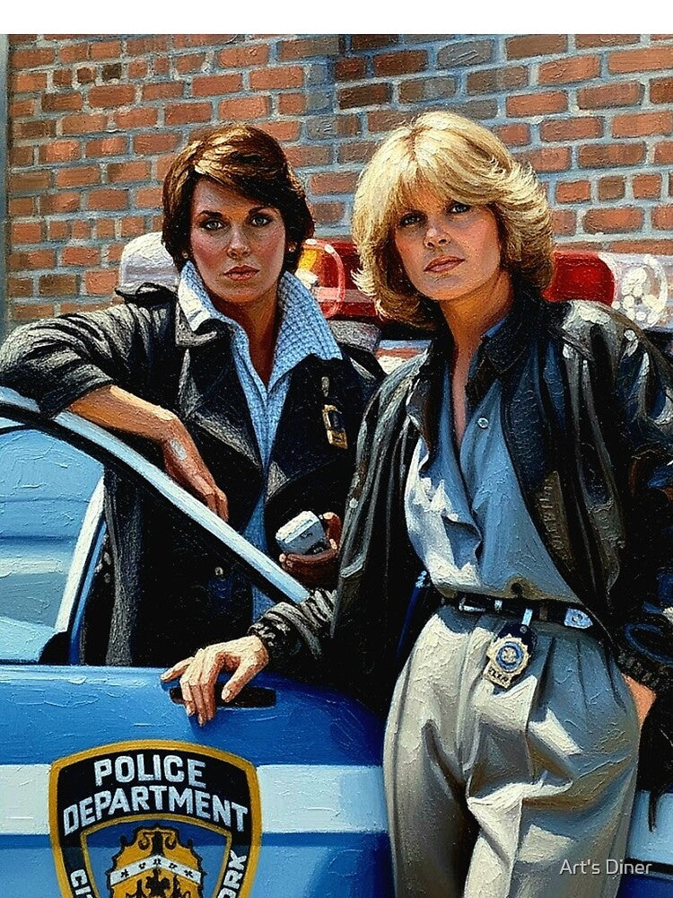 80s Classic TV Female Detectives Art | Police Duo Oil Painting | Cagney and Lacey Tribute by Art's Diner... (Image 2)