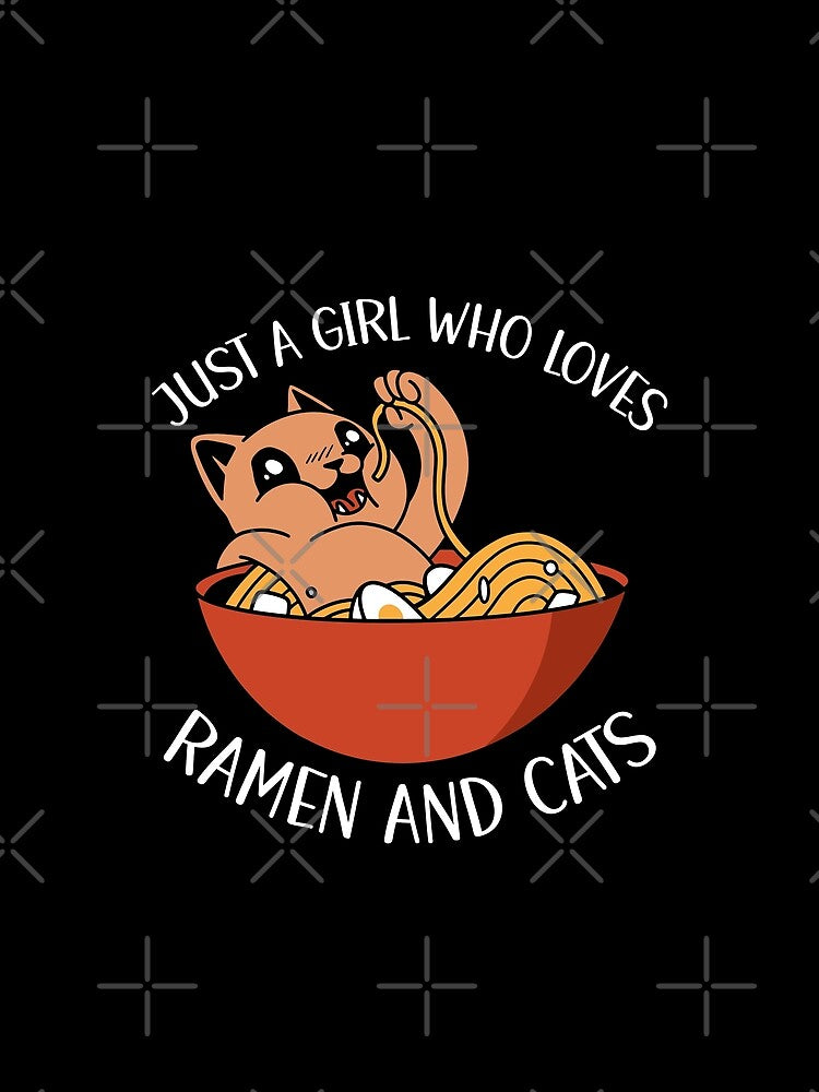 Just A Girl Who Loves Ramen And Cats by OnepixArt T-Shirts, Hoodie, Sweatshirt | BlankRebels.com (Image 2)