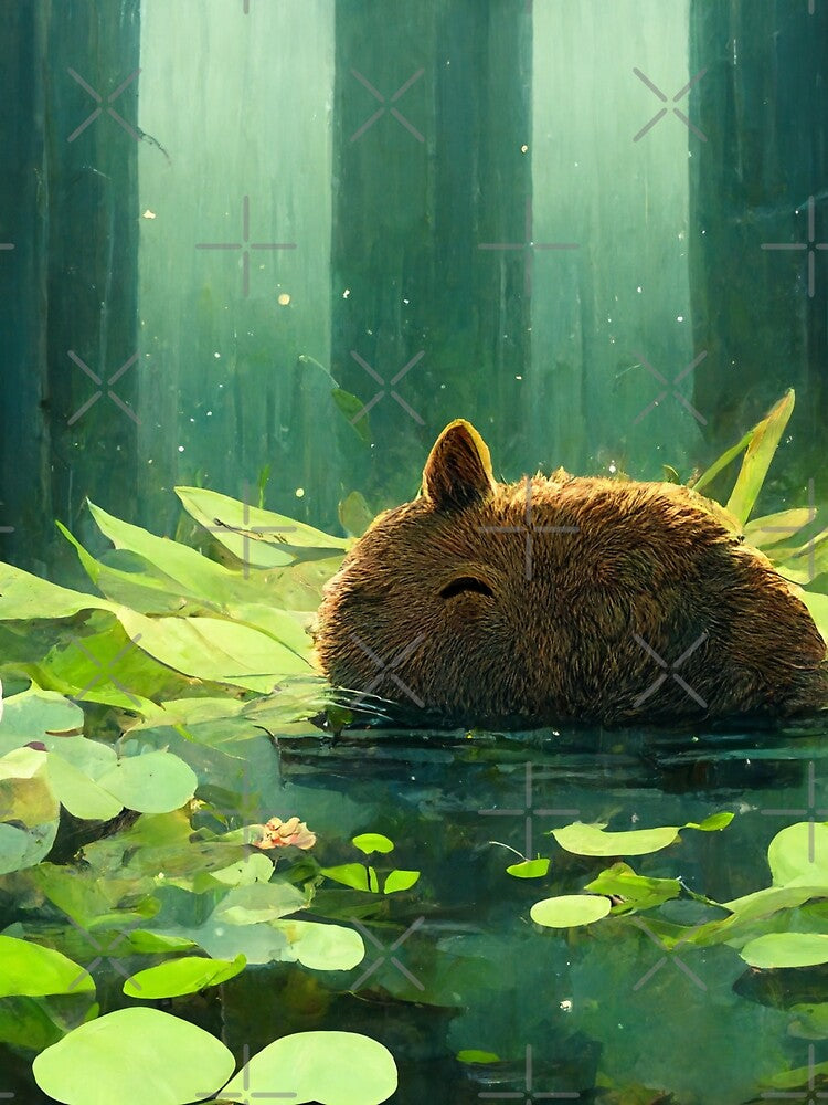 Capybara In The Lotus Lake, Cute Capybara Art by Pet Shelter T-Shirts, Hoodie, Sweatshirt | BlankRebels.com (Image 2)