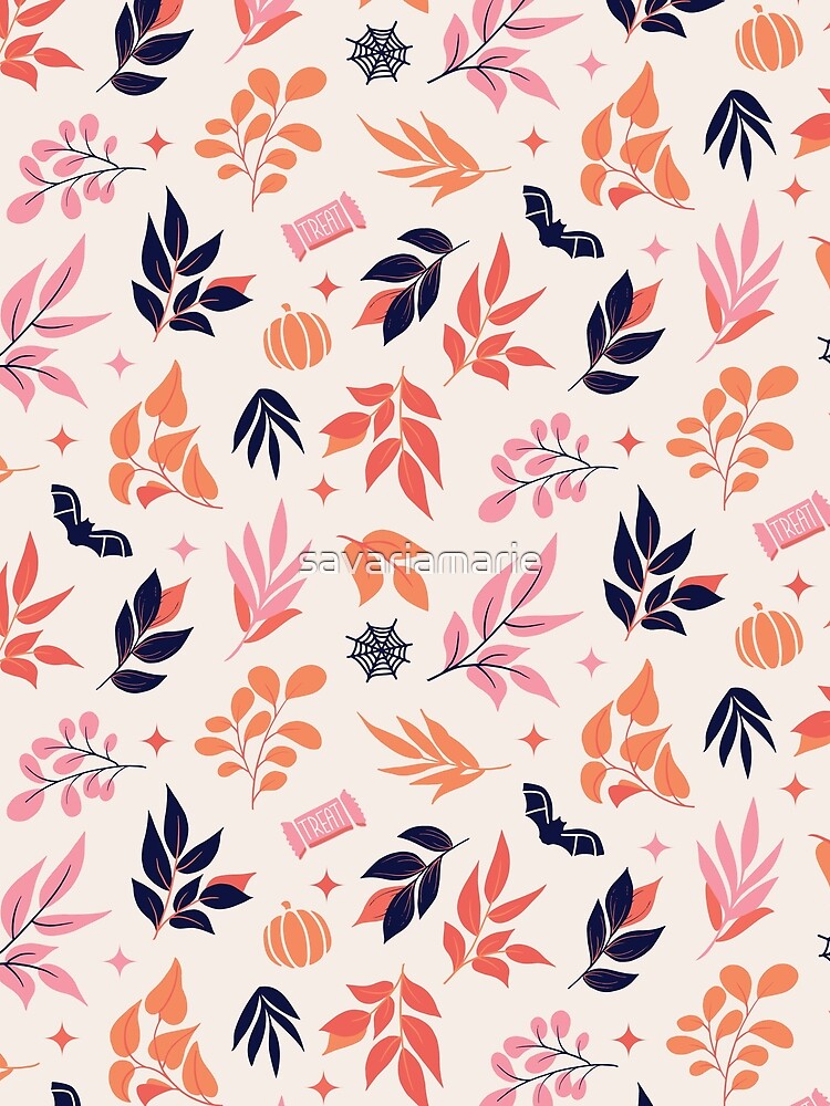 Botanical Pattern with Subtle Spooky Halloween Vibes with Light Background by savariamarie T-Shirts, Hoodie,... (Image 2)
