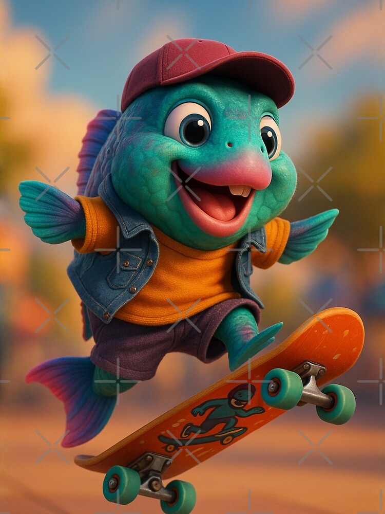 Skater Parrotfish by Sillytoe T-Shirts, Hoodie, Sweatshirt | BlankRebels.com (Image 2)