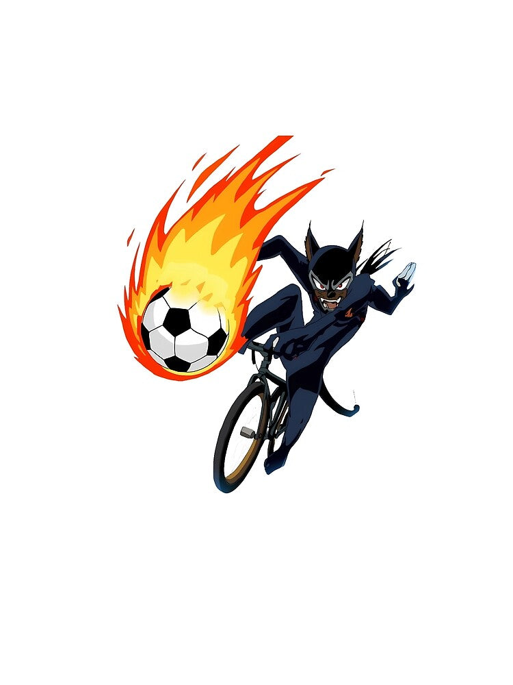 Anime Soccer Cat Flaming Bicycle Kick Art by Quotable Gear