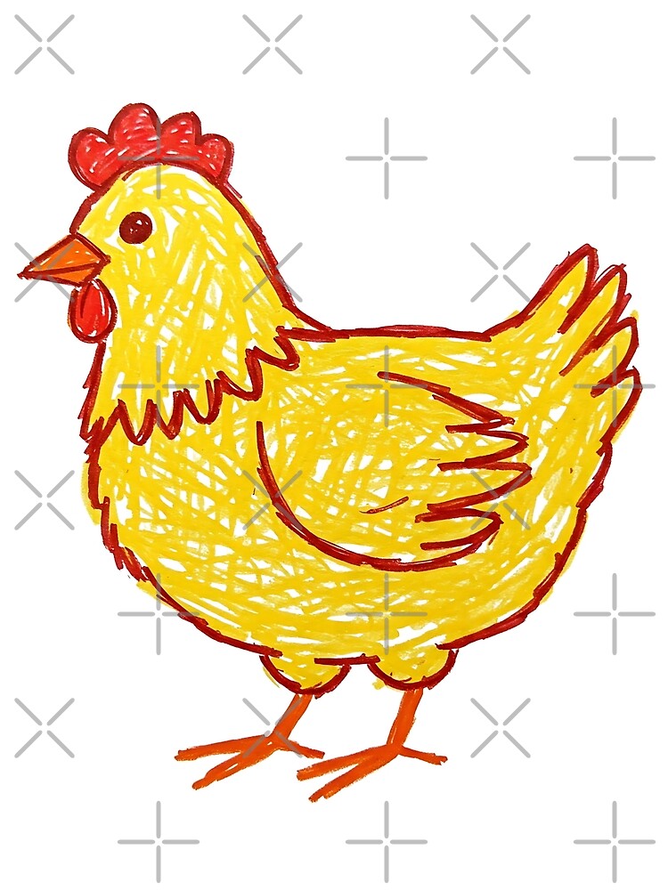 Chicken Kids Drawing Style Illustartion by aeniSafila T-Shirts, Hoodie, Sweatshirt | BlankRebels.com (Image 2)
