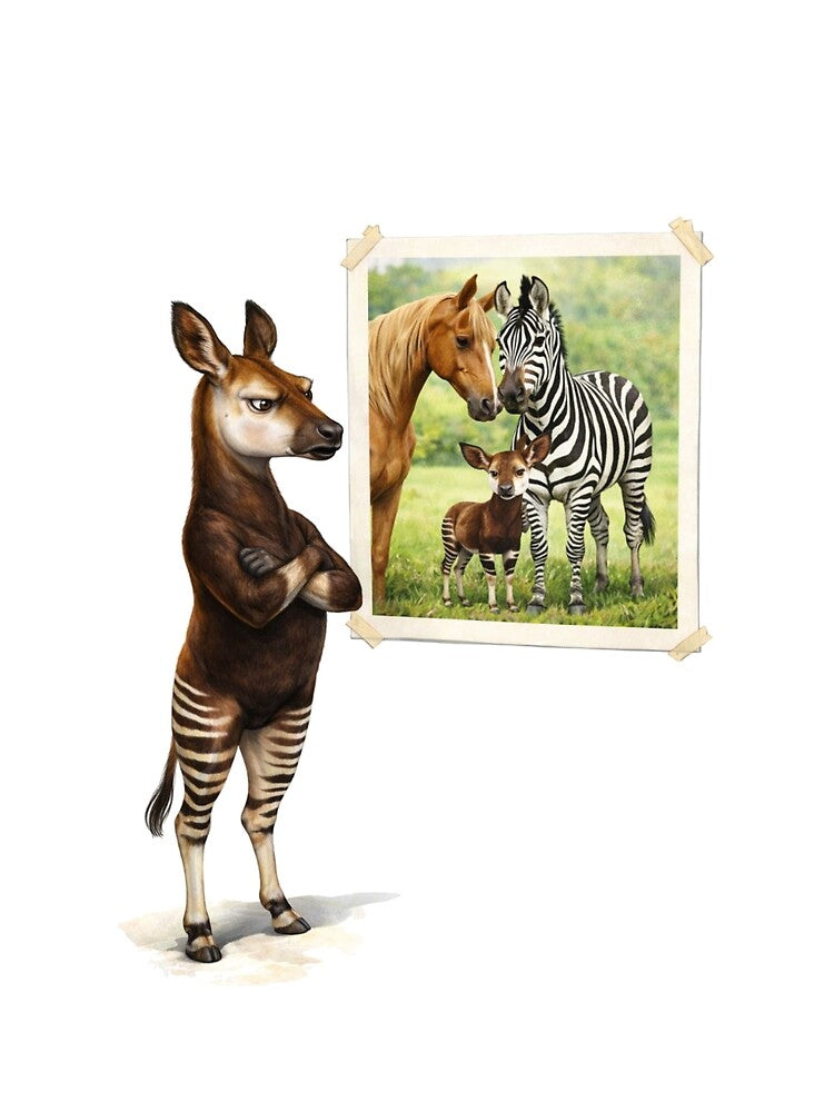 Okapi Looking at Zebra and Horse Painting by RØNI AI T-Shirts, Hoodie, Sweatshirt | BlankRebels.com (Image 2)
