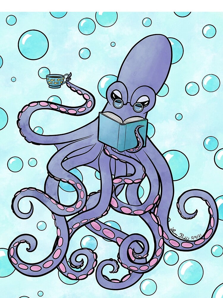 Octopus Bibliophile by LittleSunShoppe T-Shirts, Hoodie, Sweatshirt | BlankRebels.com (Image 2)