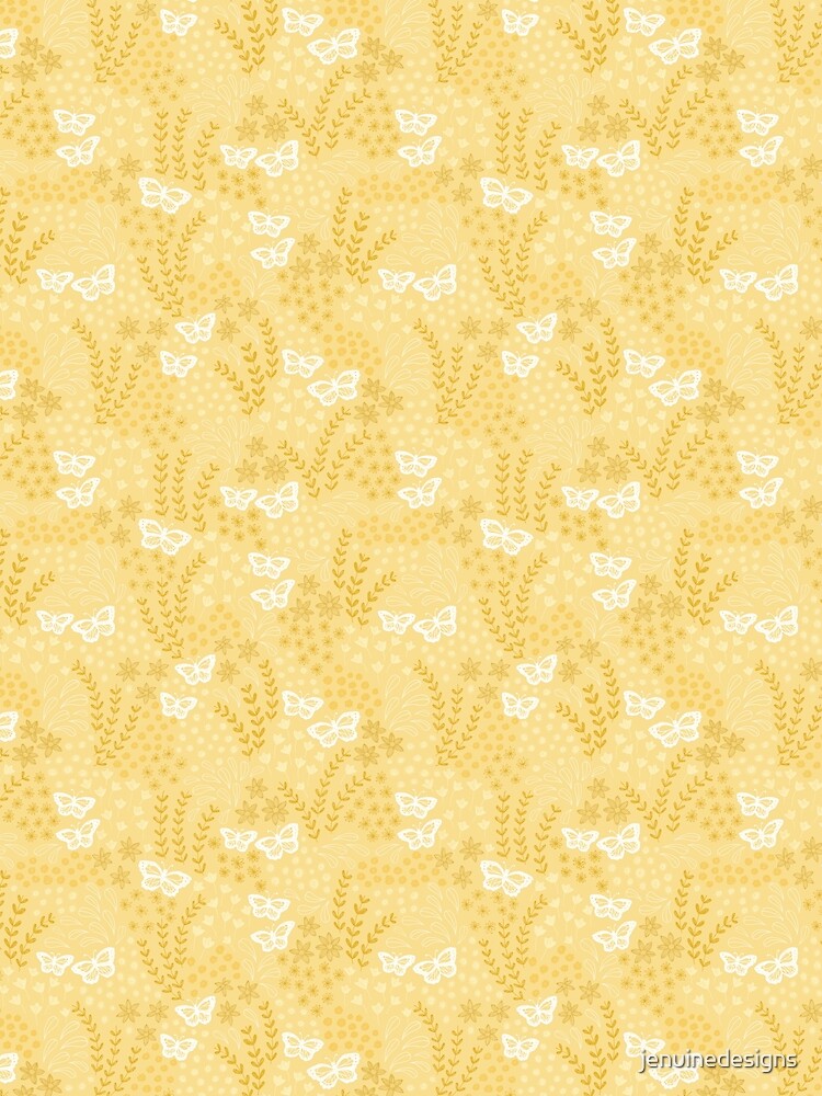 Ditsy Butterfly Floral - yellow by jenuinedesigns T-Shirts, Hoodie, Sweatshirt | BlankRebels.com (Image 2)