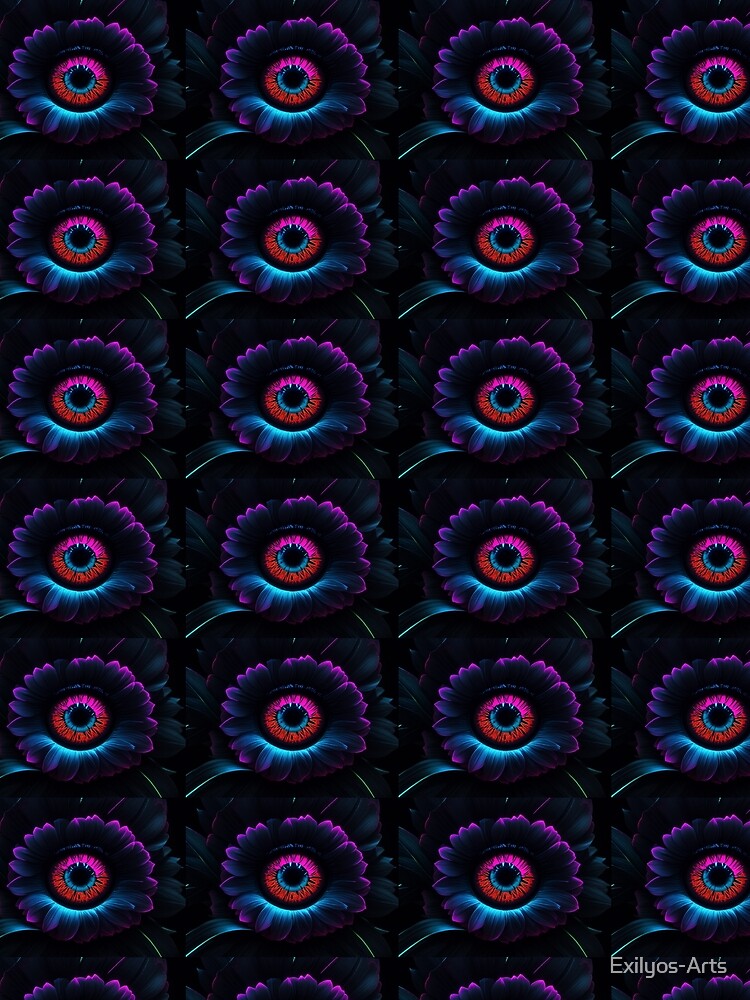 Neon style dark floral eye by Exilyos-Arts T-Shirts, Hoodie, Sweatshirt | BlankRebels.com (Image 2)